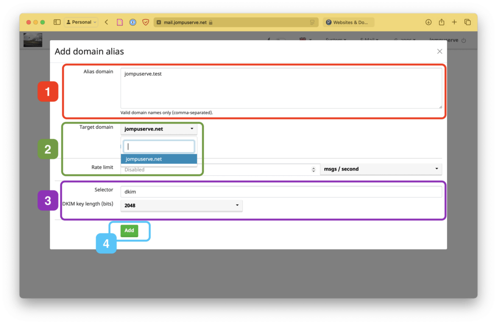 Screenshot with boxes around each of the options in the guide